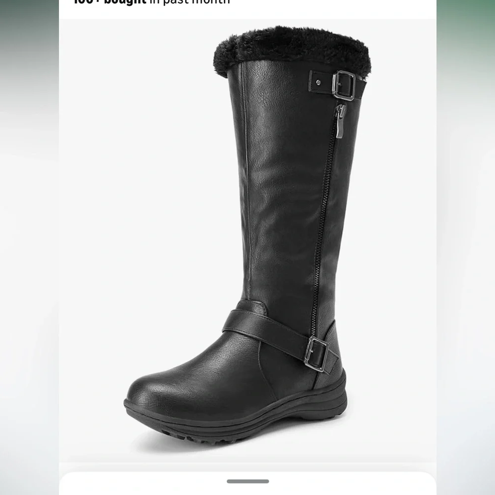 Dreampairs Women's Black Knee-High Boots size 8.5